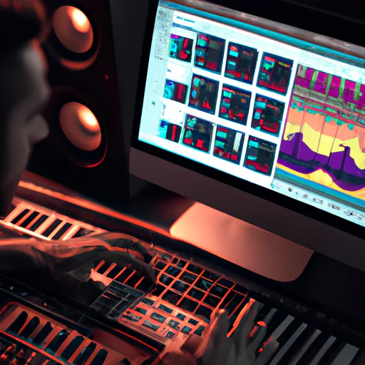 מפיק מוזיקלי עובד עם תוכנת Ableton